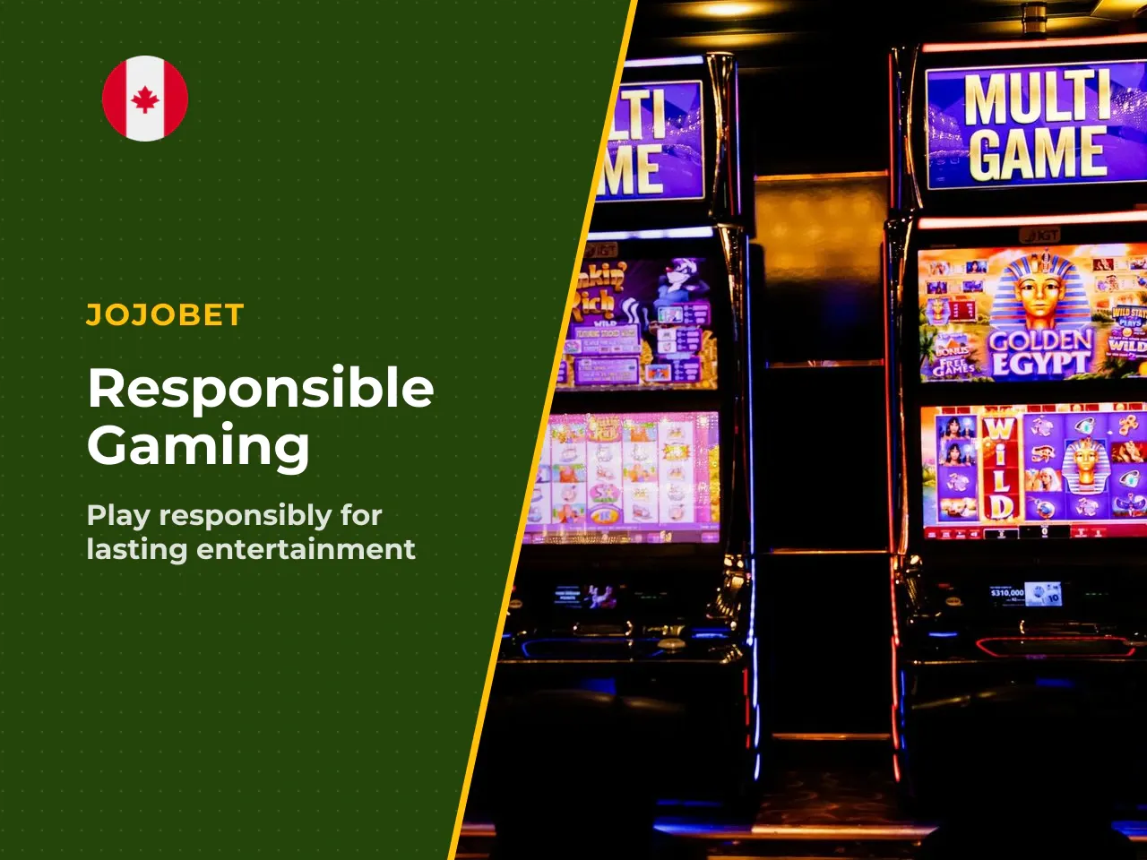 Responsible gambling. 19 in most Canadian